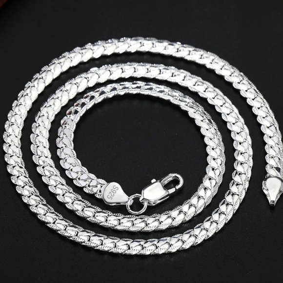 Silver Plated Chain Necklace Women & Men - Picture 10 of 11